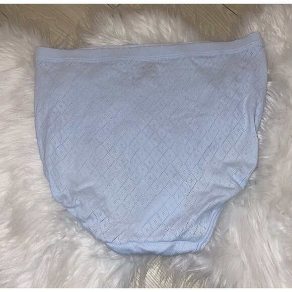 Jockey Elance Brief Panties Pointelle Cotton Womens 6 M Medium Blue - Picture 4 of 4